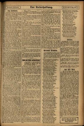 Zweite Ausgabe vom Donnerstag, den 21. August 1924.