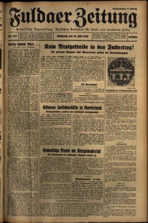 Erste Ausgabe vom Mittwoch, den 28. Juli 1937.