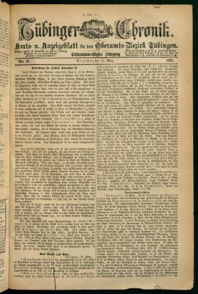 15. März (Nro. 61) - 20. März (Nro. 66)