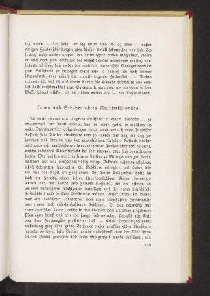 Leben und Sterben eines Mulitmilionärs
