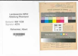 Entnazifizierung Albert Rehwinkel , geb. 24.11.1892 (Angestellter)
