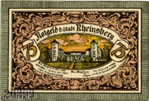 Rheinsberg, Stadt: 75 Pfennig 1921