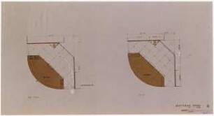 Geschäftshaus Tauentzienstraße/Rankestraße (»DEFAKA«), Berlin-Charlottenburg Erweiterung: Variante B. Grundrisse EG, typisches OG 1:500