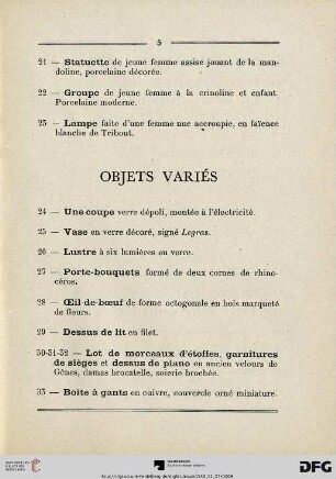 Objets variés (Nr. 24-61)