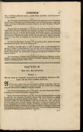 Sectio II. Von den Executionen.