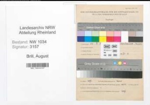 Entnazifizierung August Brill , geb. 11.07.1907 (Stabsfeldwebel)