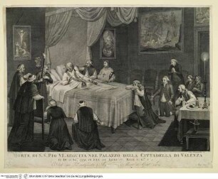 Morte Di S.S. Pio VI. Seguita Nel Palazzo Della Cittadella Di Valenza - Morte Di S.S. Pio VI. Seguita Nel Palazzo Della Cittadella Di Valenza Il Di 28. Ag.To 1799. In Eta Di Anni 82. Mesi 8. G.Ni 5 E del suo Pontificato A(...) Mesi 6. Gni 14.