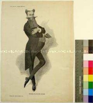 Karikatur des deutschen Schriftstellers und Bühnenautors Hermann Sudermann aus der Zeitschrift Kladderadatsch