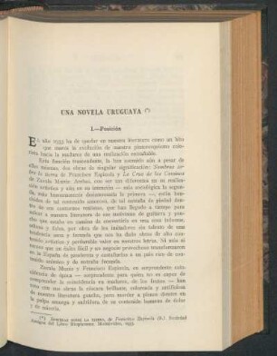 Una novela uruguaya