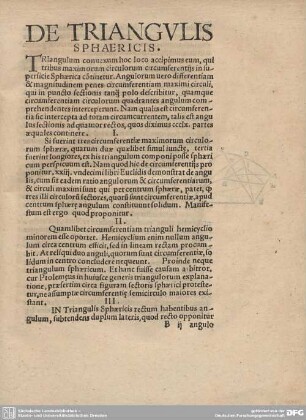 De Triangulis Sphaericis.