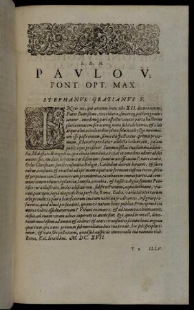 Paulo V. Pont. Opt. Max [...]