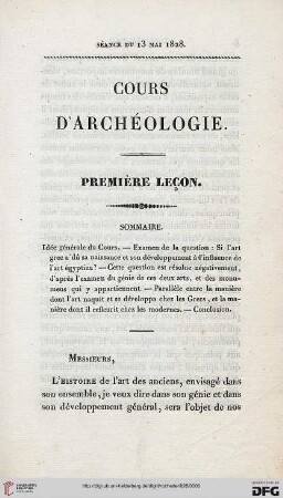 Première leçon