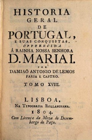 Historia Geral De Portugal, E Suas Conquistas, 18