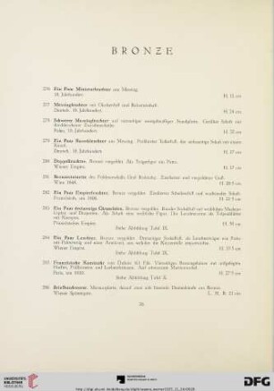 Bronze, Zinn, Waffen und Metallarbeiten (Nr. 276-359)