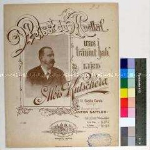 Klaviernoten "Weisst du Muatterl was i träumt hab'." von Alois Kutschera (Stingstimme, Klavier, zweihändig), mit extraTextblatt