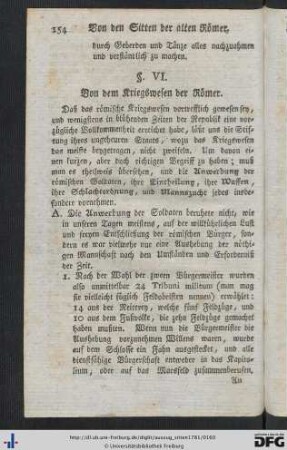 VI. Von dem Kriegswesen der Römer.