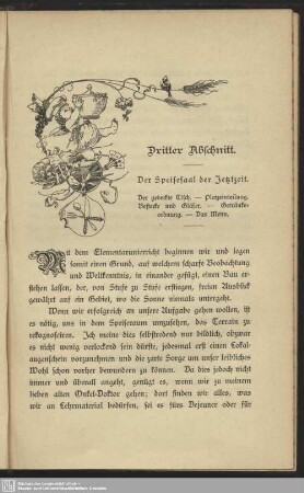 Dritter Abschnitt. Der Speisesaal der Jetztzeit