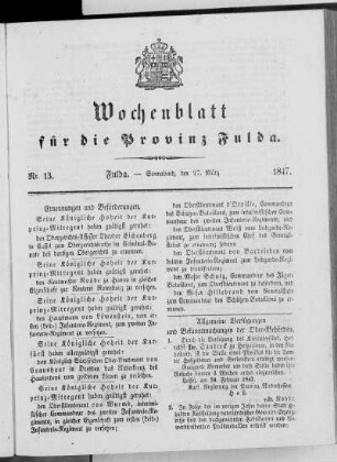 Nr. 13, Ausgabe vom 27. März 1847