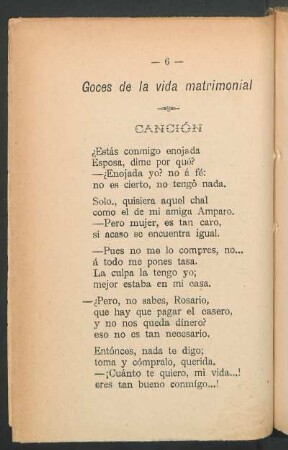 Goces de la vida matrimonial : Canción