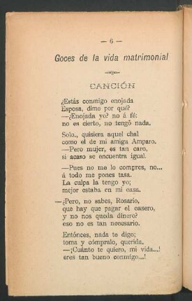 Goces de la vida matrimonial : Canción