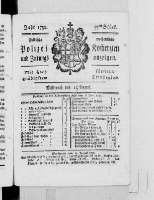33tes Stück., Ausgabe vom 15. August 1792