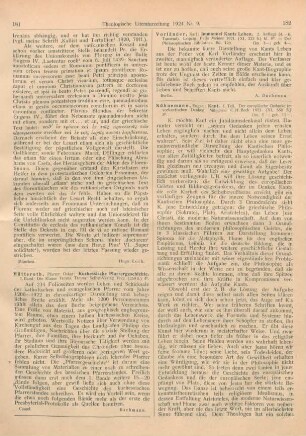 182-183 [Rezension] Kühnemann, Eugen, Kant. Erster Teil: Der europäische Gedanke im vorkantischen Denken