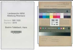 Entnazifizierung Hans Boehm-Tettelbach , geb. 25.01.1873 (Vertreter)