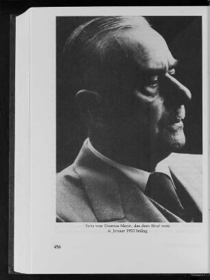 Foto von Thomas Mann, das dem Brief vom 6. Januar 1953 beilag