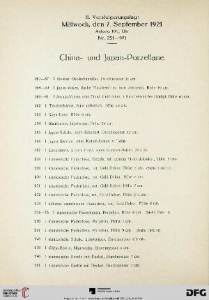 II. Versteigerungstag (Nr. 251-971)