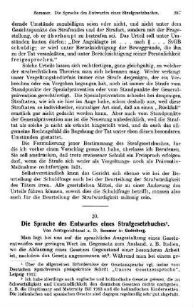 287-292, Die Sprache des Entwurfes eines Strafgesetzbuches