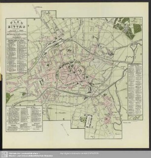 Karte : Plan von Zittau