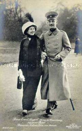 Ernst August von Braunschweig mit seiner Braut Viktoria Luise