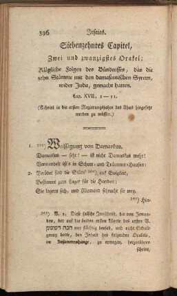 Siebenzehntes Capitel, Zwei und zwanzigstes Orakel