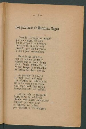 Los picotazos de Hormiga Negra