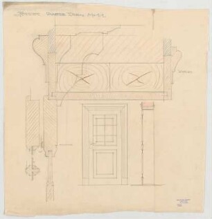Thiersch, Friedrich von; Starnberg bei München (Bayern); Landhaus Otto Förster - Innere Türen (Ansicht, Schnitte)