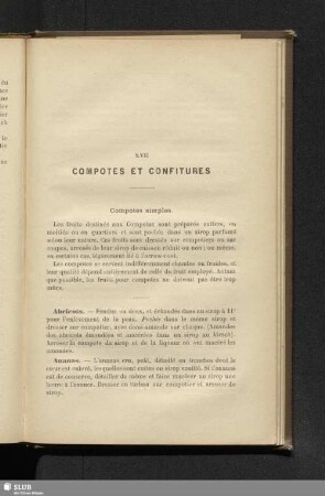 XVII. Compotes et confitures
