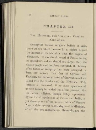 Chapter III. The honover, the creative verb of Zoroaster.
