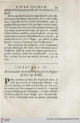 Chapitre II: De la manière des modeler & de faire les figures de terre & de cire