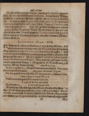 Salvatio Cap. XVII.