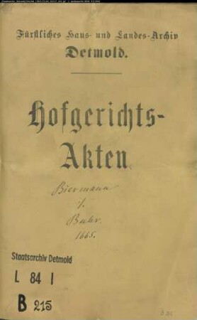 Biermann, Gerhard und Johann Rabe und Konsort. zu Kleinenmarpe gegen Hermann Buhr zu Kleinenmarpe - Herausgabe des Wendeguts zu Kleinenmarpe