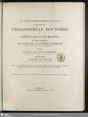 1886/87: Ex Ordinis Philosophorum mandato renuntiantur philosophiae doctores et artium liberalium magistri