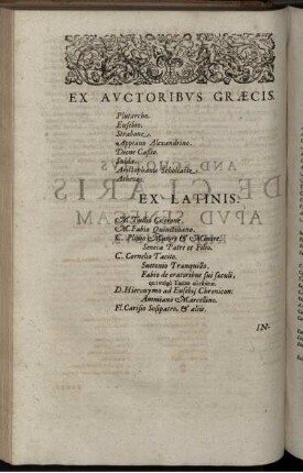 Ex Auctoribus Graecis / Ex Latinis