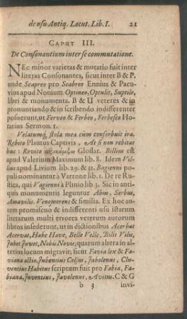 Caput III. De Consonantium inter se commutatione.