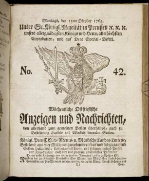 No. 42. Montags, den 15ten Oktober 1764.
