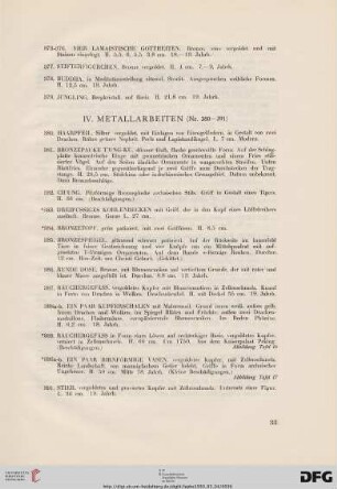IV. Metallarbeiten (Nr.380-391)