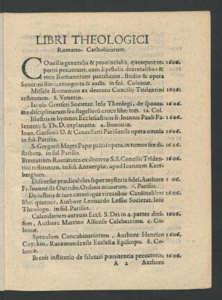 Libri Theologici Romano-Catholicorum.