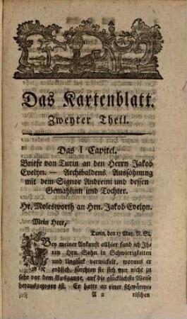 Das Kartenblatt : ... aus dem Englischen übersetzt, 2