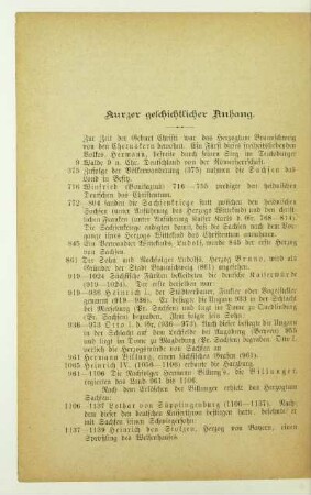 Kurzer geschichtlicher Anhang