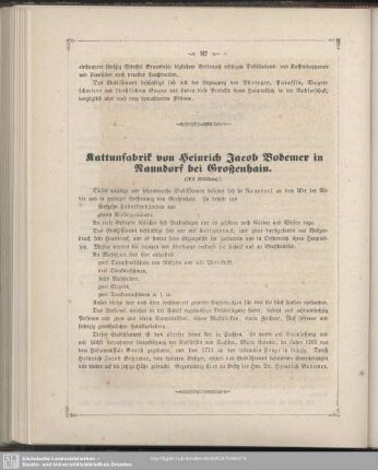 Kattunfabrik von Heinrich Jacob Bodemer in Naundorf bei Großenhain