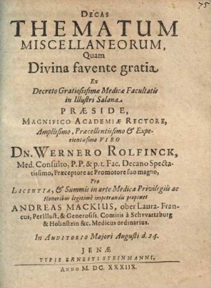 Decas Thematum Miscellaneorum